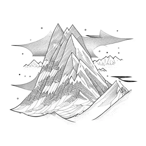 mountain hiking snowboard fantasy tattoo design idea