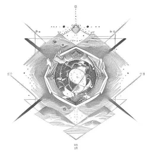 horizontal cosmos tattoo design idea