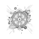 horizontal cosmos tattoo design idea