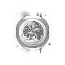 horizontal cosmos tattoo design idea