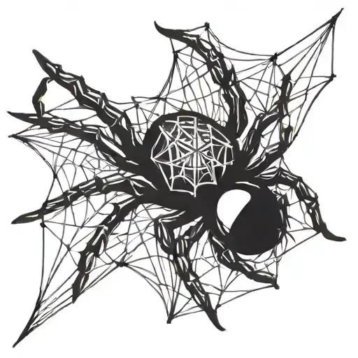 a Spider with a web intertwined tattoo design idea