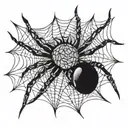 a Spider with a web intertwined tattoo design idea