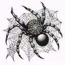 a Spider with a web intertwined tattoo design idea