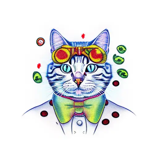 pizza cat tattoo design idea