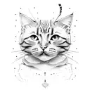 funny cat tattoo design idea
