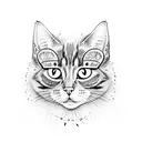 funny cat tattoo design idea