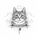 funny cat tattoo design idea