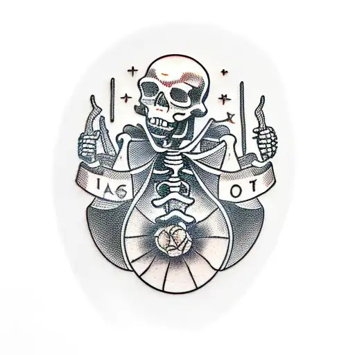 skeleton golfing tattoo design idea