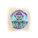 skeleton golfing tattoo design idea