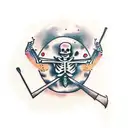 skeleton golfing tattoo design idea
