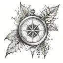 Design a tattoo featuring a compass and map of Malta for a sense of adventure, olive branch. knighted of malta cross  tattoo design idea