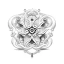 january 26th, 2022 in Roman numerals with a jasmine flower entangling the date tattoo design idea