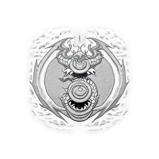 dragon shenron de (Dragon ball) en un pectoral tattoo design idea