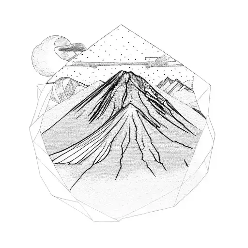 teide volcano tattoo design idea