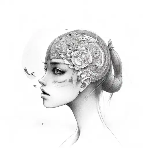 girl choke tattoo design idea