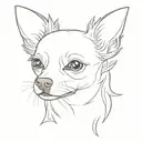 outline of a long haired chihuahua tattoo design idea
