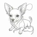 outline of a long haired chihuahua tattoo design idea