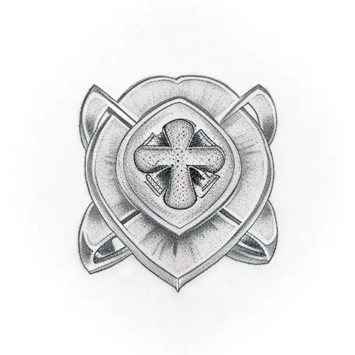 Dice with heart and cross  tattoo design idea