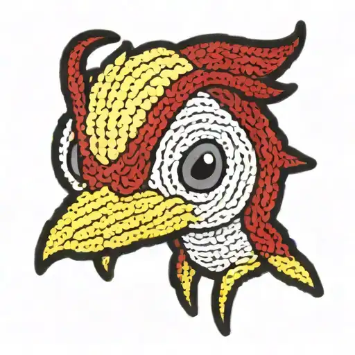 three dimensional crochet Cyndaquil tattoo design idea