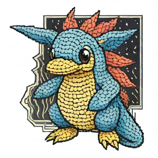 crochet Cyndaquil tattoo design idea