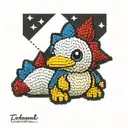 three dimensional crochet Cyndaquil tattoo design idea