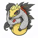 three dimensional crochet Cyndaquil tattoo design idea