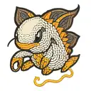 three dimensional crochet Cyndaquil tattoo design idea