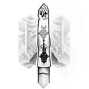 hand holding ak 47  tattoo design idea