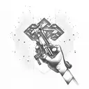 hand holding ak 47  tattoo design idea
