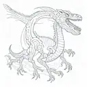 Nyctosaurus gracilis anatomy tattoo design idea