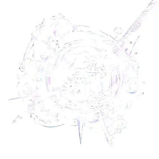 Design a minimalist tattoo featuring Gon's fishing rod from 'Hunter x Hunter' and Killua's lightning bolt symbol.  tattoo design idea