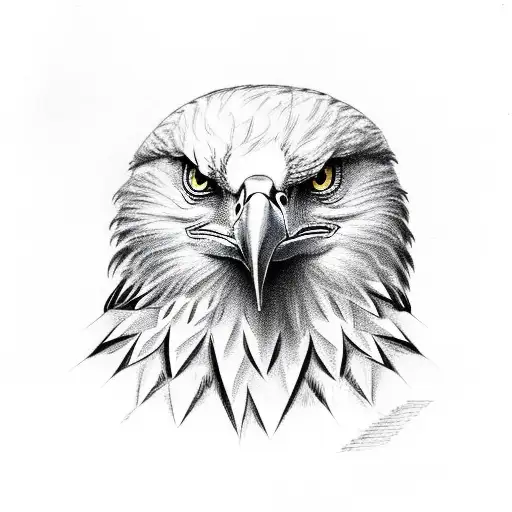 eagle face with blue eyes tattoo design idea