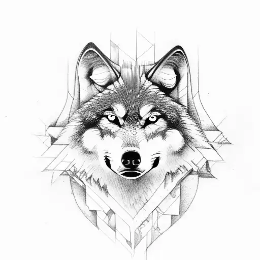 wolf, forest, mon, family tattoo design idea