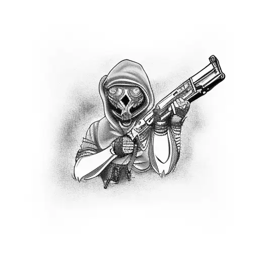 law with gun tattoo design idea