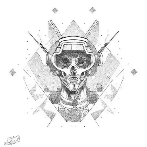 Psychedelic gamer tattoo design idea