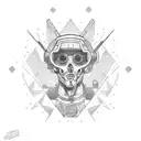 Psychedelic gamer tattoo design idea