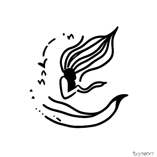 Mermaid with eyeliner tattoo design idea