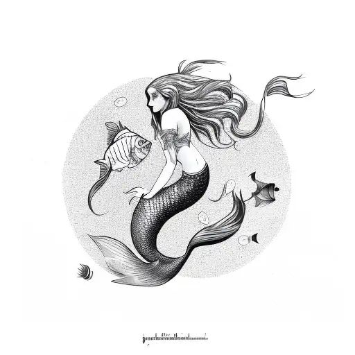 pisces mermaid tattoo design idea