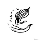 Mermaid with eyeliner tattoo design idea