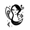 Mermaid with eyeliner tattoo design idea