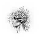 A tattoo combining music notes and brain neurons to represent the intersection of music and psychology tattoo design idea