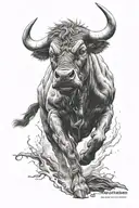angry bull tattoo design idea