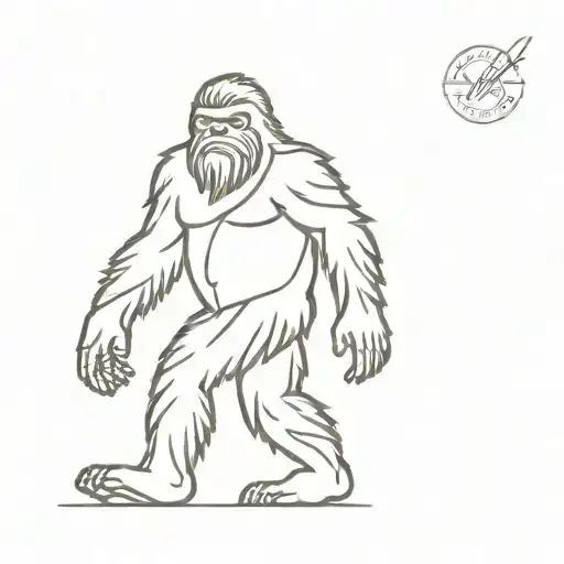 bigfoot figure tattoo design idea