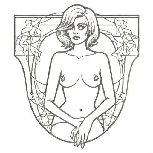 sexy lady ghost tattoo design idea