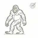 bigfoot figure tattoo design idea