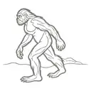 bigfoot figure tattoo design idea