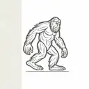 bigfoot figure tattoo design idea