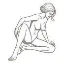 sexy lady whole body statue standing tattoo design idea