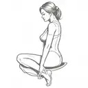 sexy lady whole body statue standing tattoo design idea