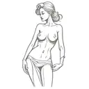 sexy lady whole body statue standing tattoo design idea